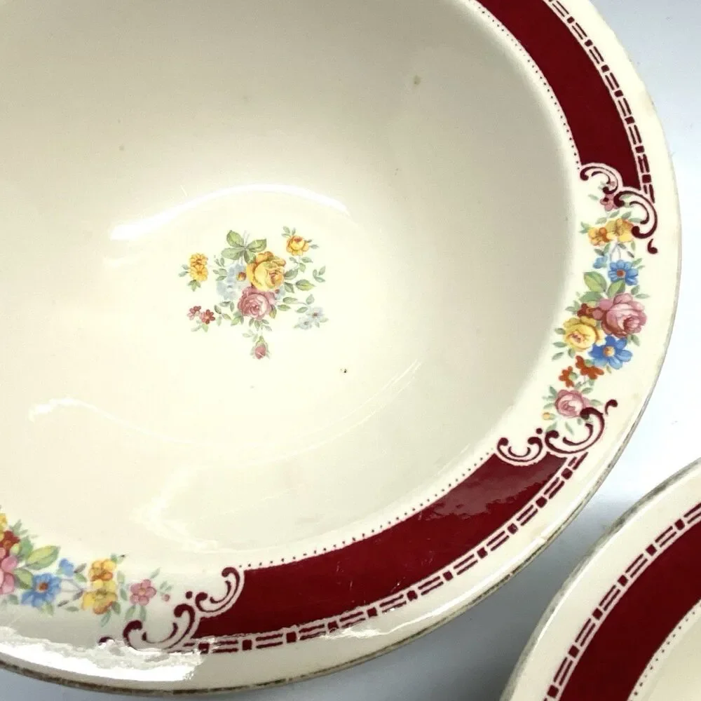 Homer Laughlin Majestic Lot of 3 Rimmed Soup Bowls 9